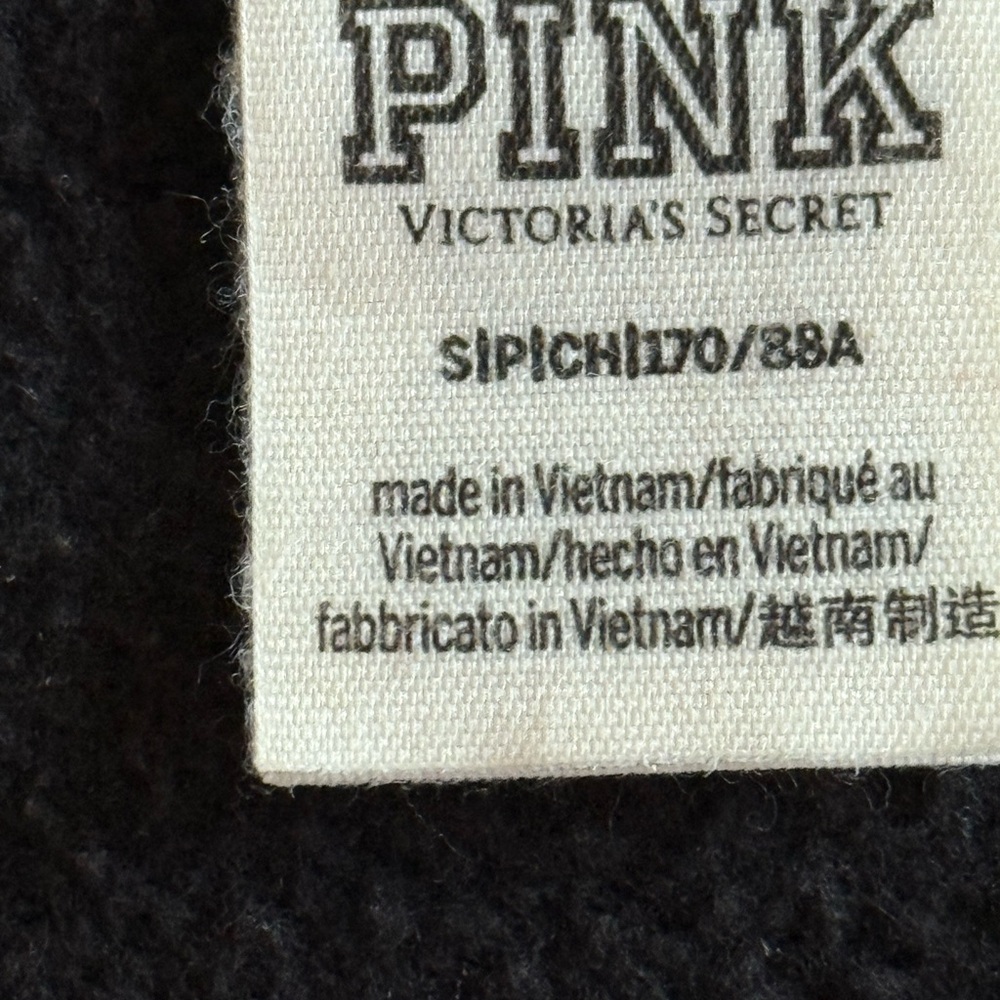 Victoria's Secret Black Off-Shoulder Sweater with White Lettering - Picture 2 of 4